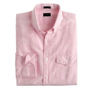 Pink linen button-up shirt